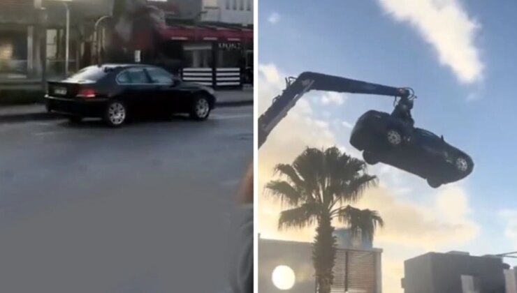 Görüntü Türkiye’den! Mekan sahibi, iş yerinin önüne park yapan aracı kullanılamaz hale getirdi