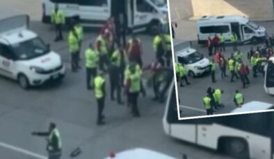 Esenboğa Havalimanında yolcu ortalığı birbirine kattı