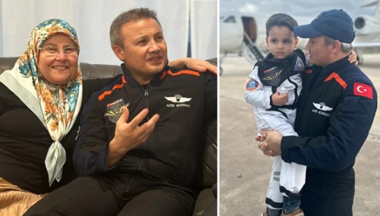 Sevinç çığlıklarıyla karşıladılar! İşte Alper Gezeravcı’nın ailesiyle buluştuğu anlar