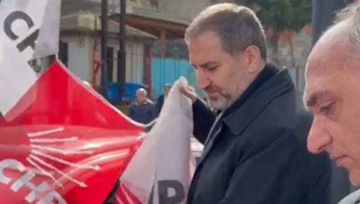AK Partili Şen, yere düşen CHP bayrağını topladı… ‘Centilmenliği göz ardı etmeden çalışıyoruz’