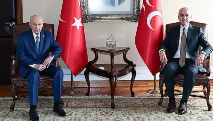 Meclis’te sürpriz görüşme: Numan Kurtulmuş, Devlet Bahçeli’yi makamında ziyaret etti